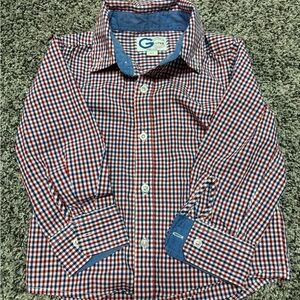 Red and Blue Checkered Kids Button Down Shirt